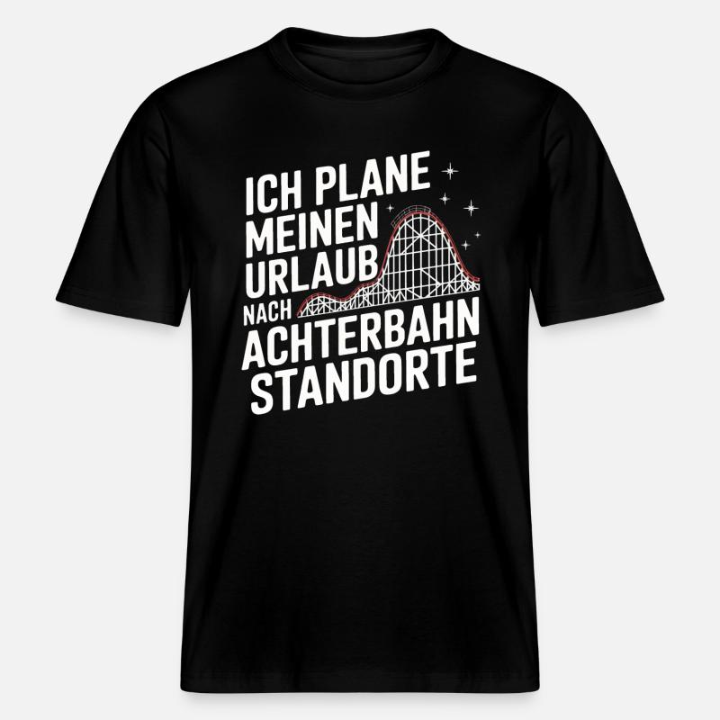 Achterbahn Freizeitpark Roller Coaster - RELAXED FIT Unisex Organic T-Shirt - Schwarz