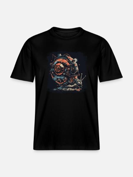 Crinchy Snail - RELAXED FIT Unisex Organic T-Shirt - black