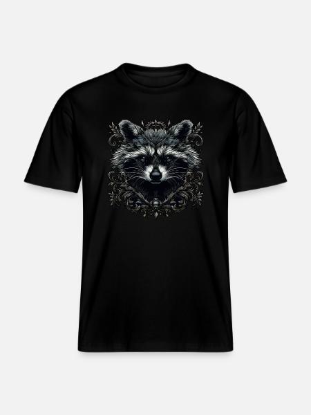 Raccoon - RELAXED FIT Unisex Organic T-Shirt - black