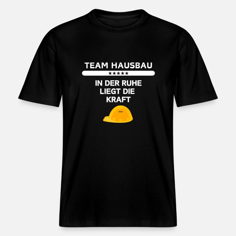 Construction de maisons d’équipe -  T-shirt unisexe RELAXED FIT en coton bio - noir