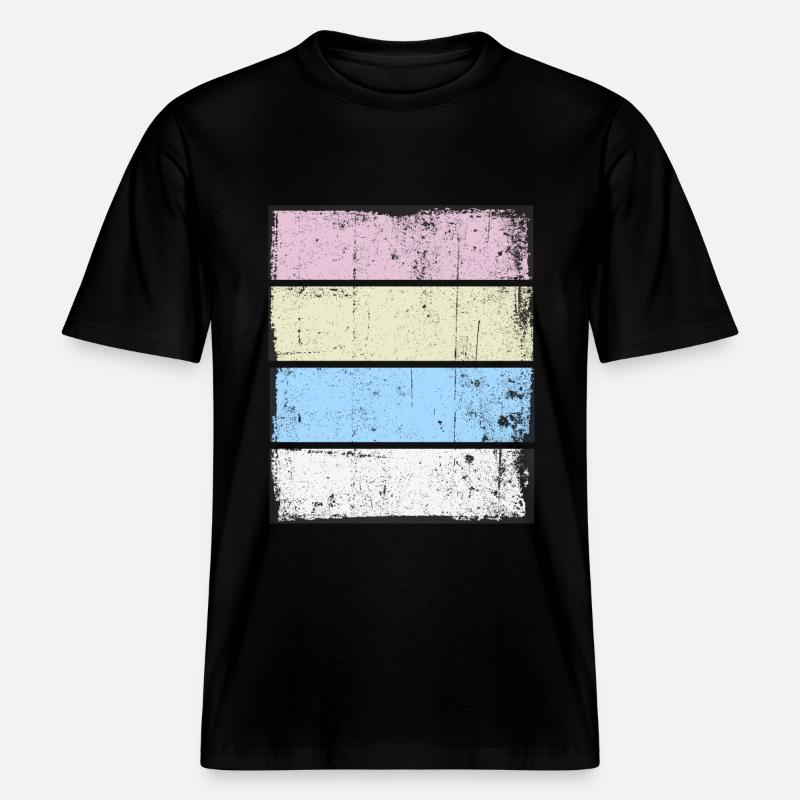 Rétro Background Sunset Grunge Pastel - T-shirt unisexe RELAXED FIT en coton bio - noir