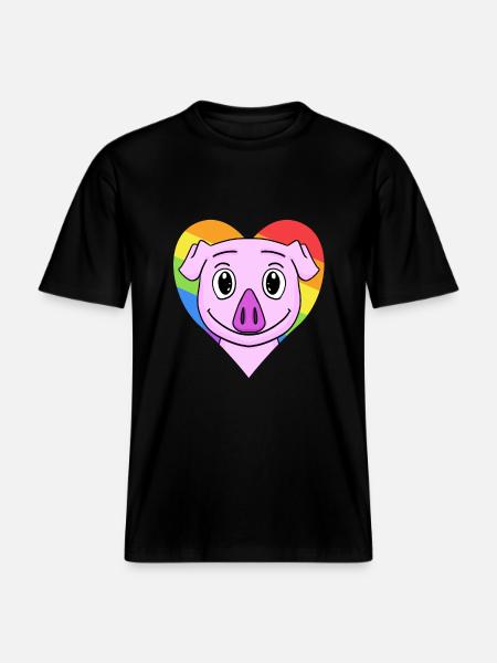 Gris Lgbt Regnbue Farver -  Økologisk unisex T-shirt RELAXED FIT - sort