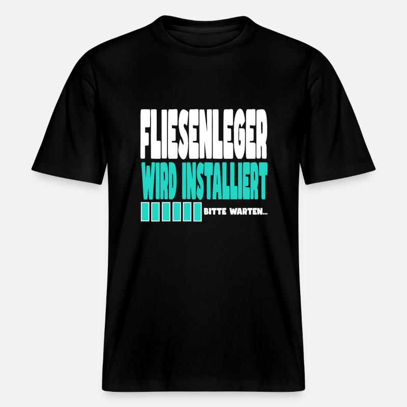 Fliesenleger wird installiert -  RELAXED FIT Unisex Organic T-Shirt - Schwarz