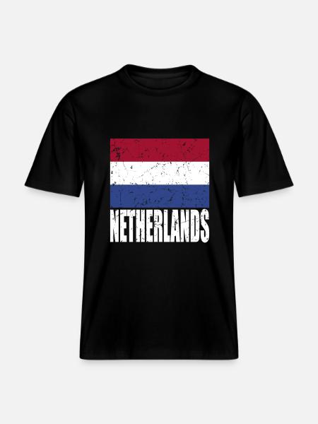 Netherlands flag - RELAXED FIT Unisex Organic T-Shirt - black