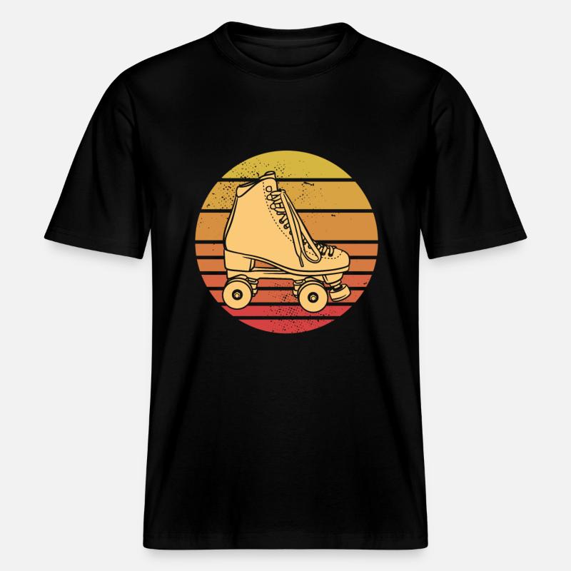 Rollschuhe Retro 70er 80er Rollerskating - RELAXED FIT Unisex Organic T-Shirt - Schwarz