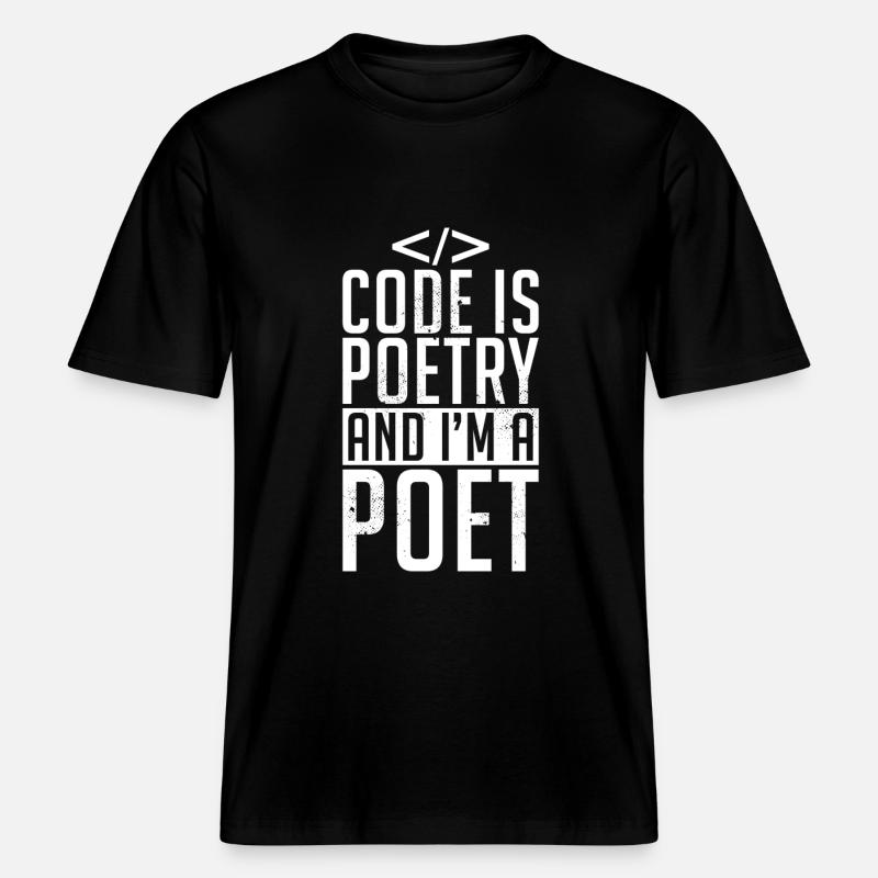 Programmer Developer Coder Code - RELAXED FIT Unisex Organic T-Shirt - black