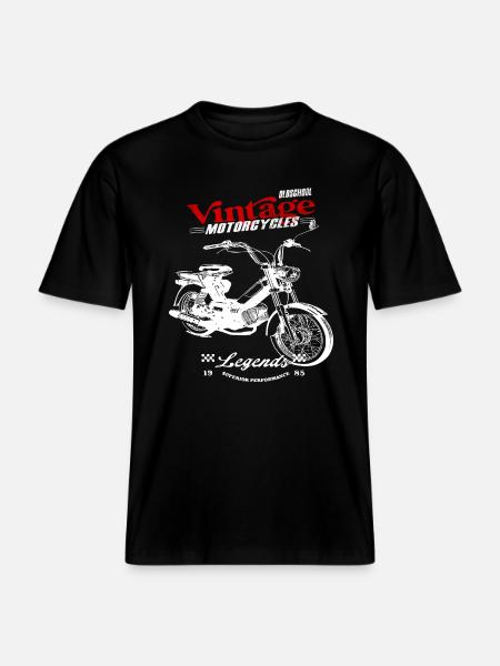 Moped Cult 70s Vintage -  RELAXED FIT Unisex Organic T-Shirt - black