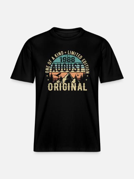 August 1988 - Født i august 1988 - Fødselsdag -  Økologisk unisex T-shirt RELAXED FIT - sort