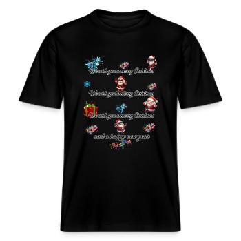 Frohe Weihnachten -  RELAXED FIT Unisex Organic T-Shirt - Schwarz - Vorne - Alina (178cm) & Michal (187cm)