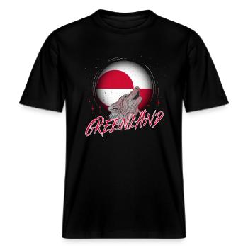 Grönland -  RELAXED FIT Unisex Organic T-Shirt - Schwarz - Vorne - Alina (178cm) & Michal (187cm)