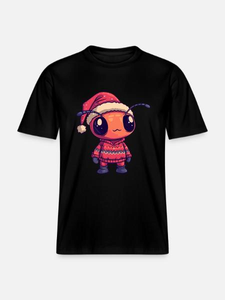 Ant Christmas Comic - RELAXED FIT Unisex Organic T-Shirt - black