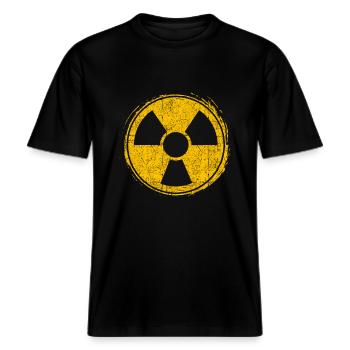 Radioactif -  T-shirt unisexe RELAXED FIT en coton bio - noir - Devant - Alina (178cm) & Michal (187cm)