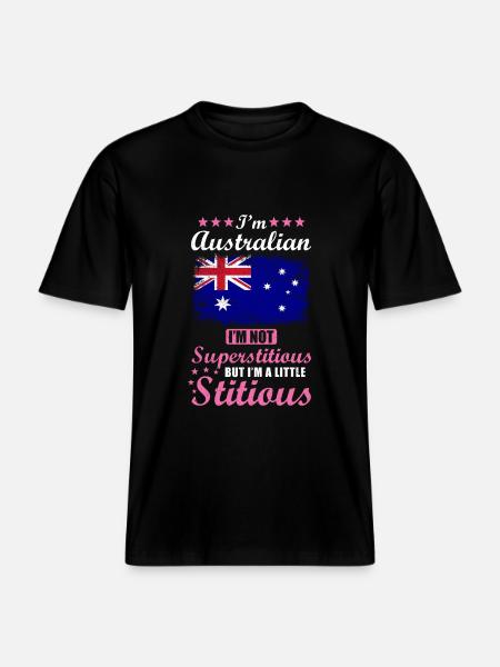 Australian Gift Funny Saying Australia -  RELAXED FIT Unisex Organic T-Shirt - black