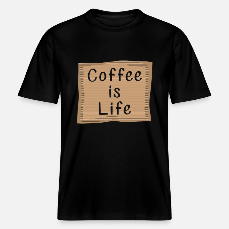Le café, c’est la vie - T-shirt unisexe RELAXED FIT en coton bio - noir