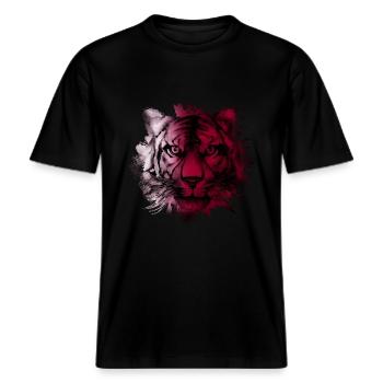 Qatar -  T-shirt unisexe RELAXED FIT en coton bio - noir - Devant - Alina (178cm) & Michal (187cm)