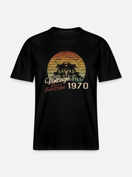Vintage 1970's Birthday Gift 1970's Retro 1970's - RELAXED FIT Unisex Organic T-Shirt - black