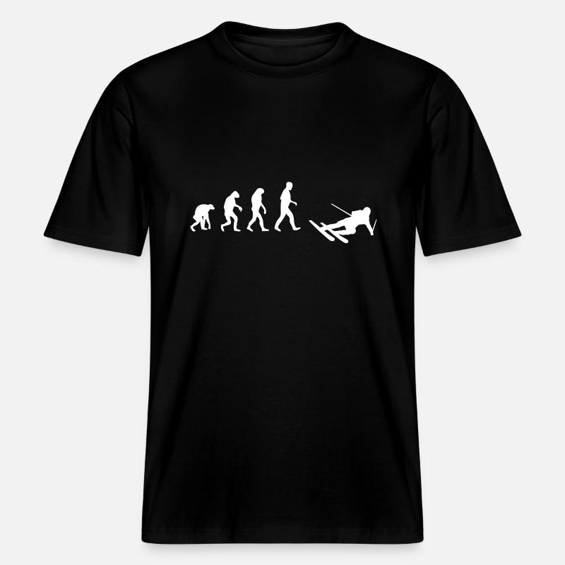 ski evolution -  T-shirt unisexe RELAXED FIT en coton bio - noir