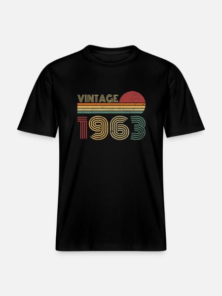 Millésime 1963 - T-shirt unisexe RELAXED FIT en coton bio - noir