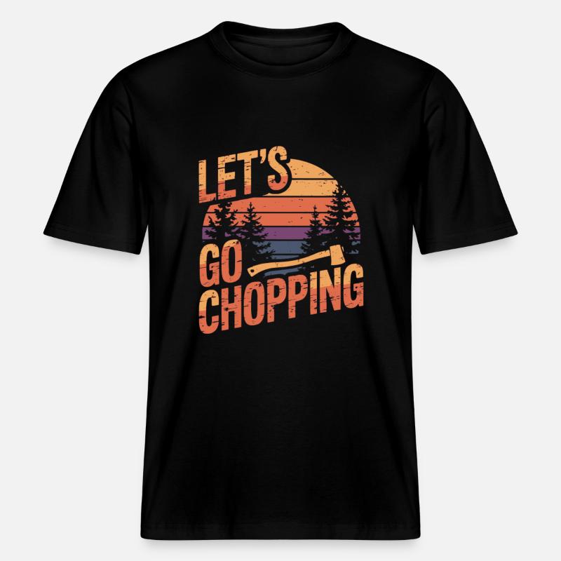 Couper du bois bûcheron coupe-arbres -  T-shirt unisexe RELAXED FIT en coton bio - noir