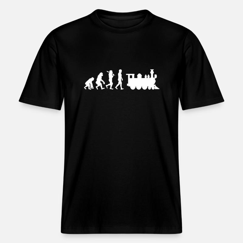 Evolution Eisenbahn Lokomotive -  RELAXED FIT Unisex Organic T-Shirt - Schwarz