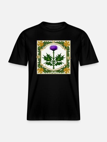 Distel als Wappen III -  RELAXED FIT Unisex Organic T-Shirt - Schwarz