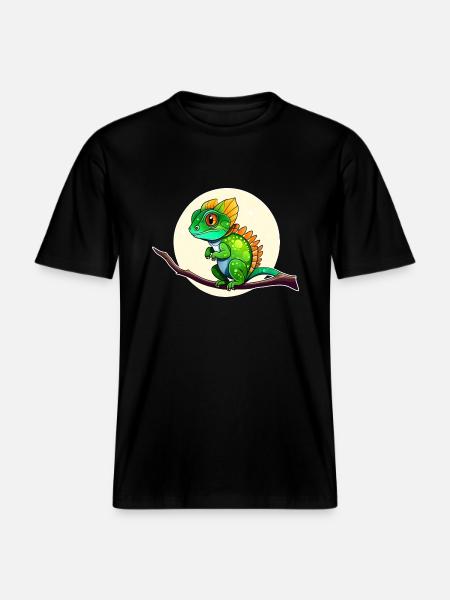 Cute little lizard -  RELAXED FIT Unisex Organic T-Shirt - black
