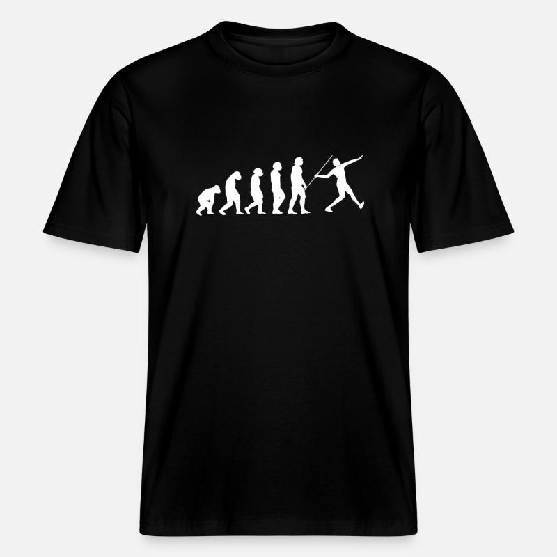 Speerwerfen Evolution -  RELAXED FIT Unisex Organic T-Shirt - Schwarz