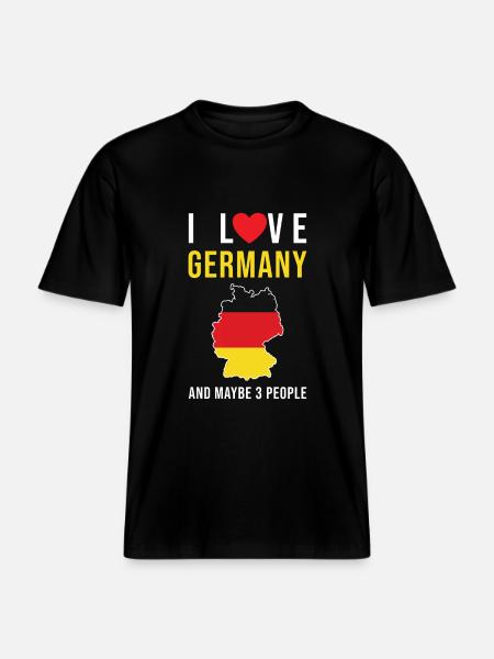 I love Germany German flag -  RELAXED FIT Unisex Organic T-Shirt - black