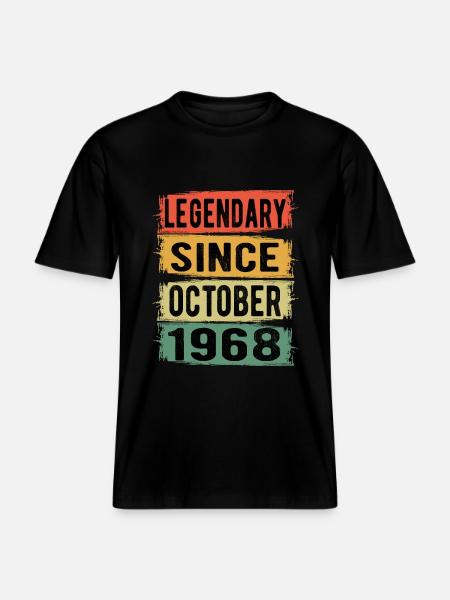 Birthday Retro October 1968 -  RELAXED FIT Unisex Organic T-Shirt - black