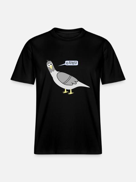 City pigeons GURU - RELAXED FIT Unisex Organic T-Shirt - black