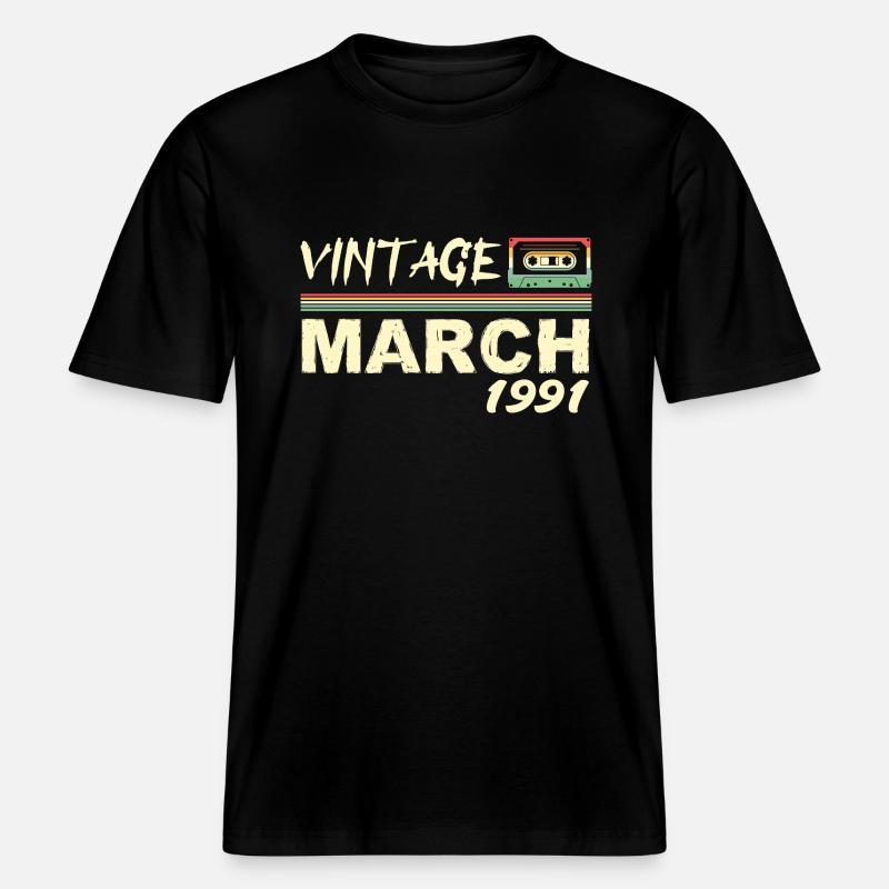 Mars 1991 - March 1991 - T-shirt unisexe RELAXED FIT en coton bio - noir