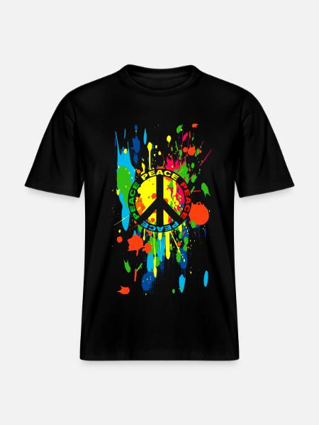 peace symbol 55 -  T-shirt unisexe RELAXED FIT en coton bio - noir