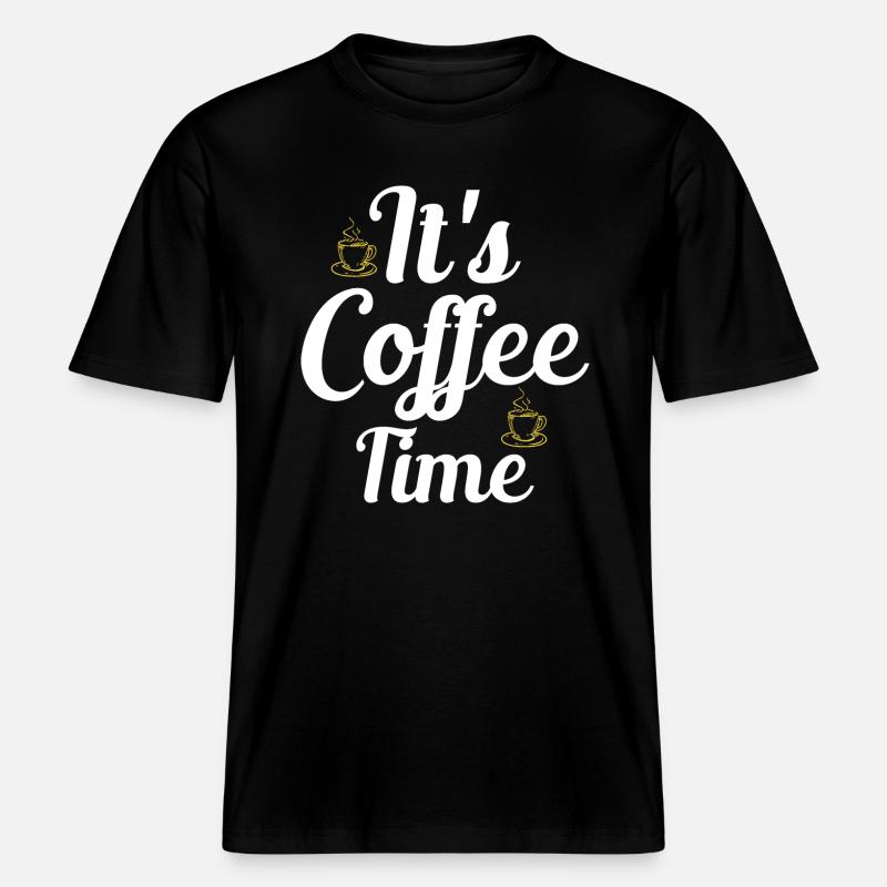 C’est l’heure du café -  T-shirt unisexe RELAXED FIT en coton bio - noir