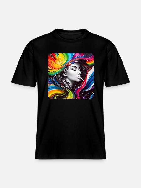 Cool Graffiti Woman -  RELAXED FIT Unisex Organic T-Shirt - black