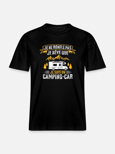 Je suis un camping car - T-shirt unisexe RELAXED FIT en coton bio - noir