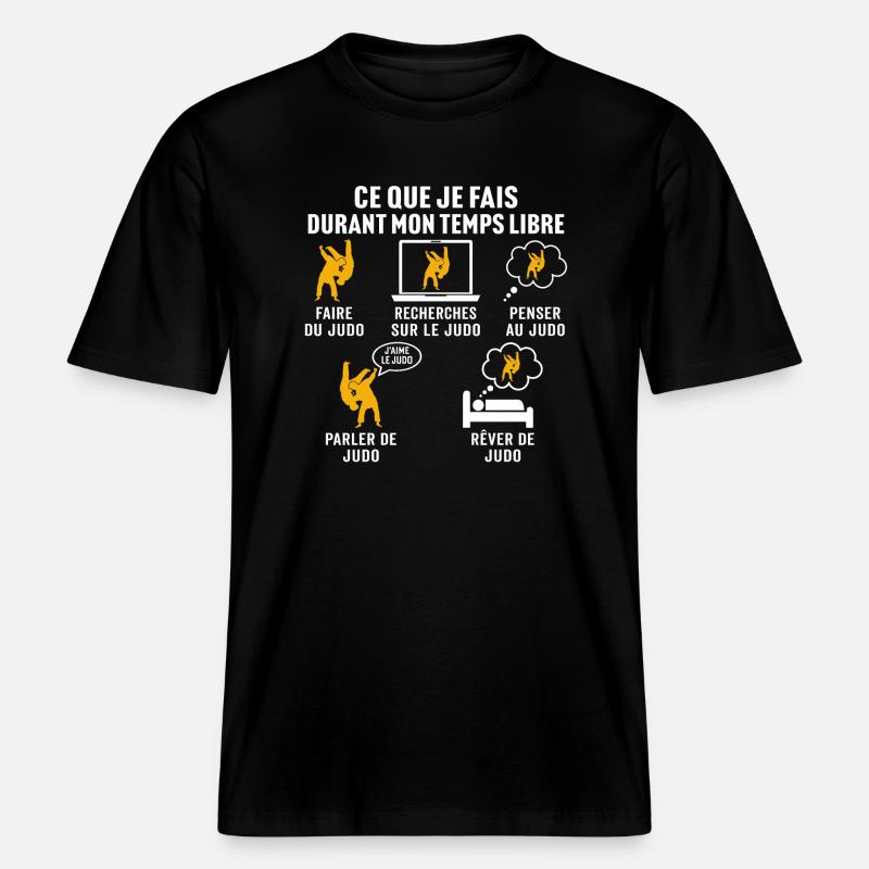 Faire du judo - T-shirt unisexe RELAXED FIT en coton bio - noir