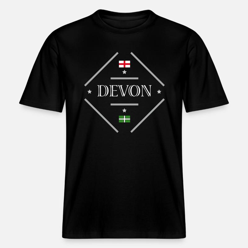 Devon -  T-shirt unisexe RELAXED FIT en coton bio - noir
