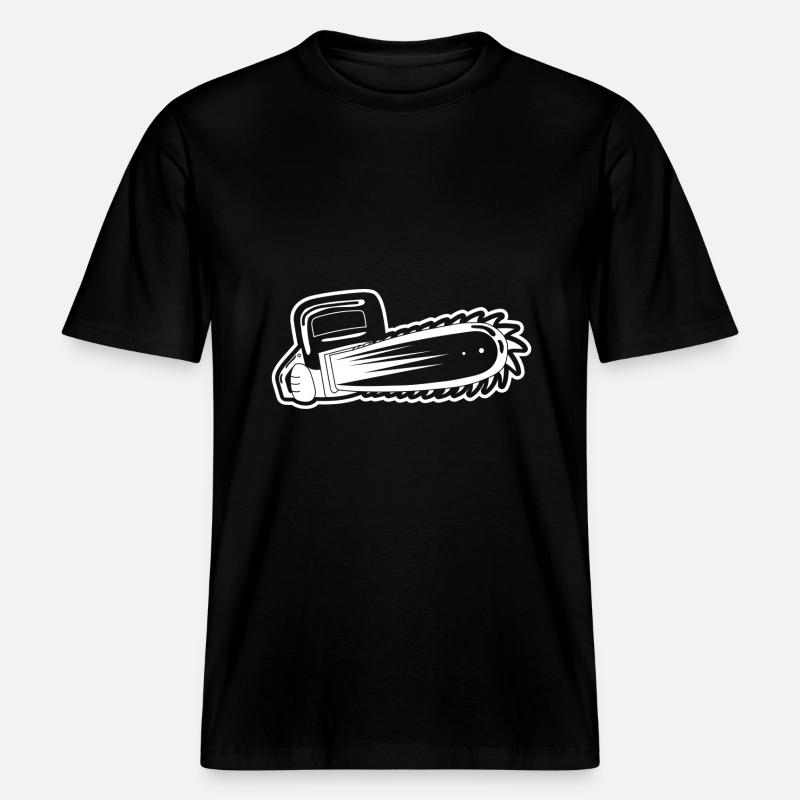 Tronçonneuse Tronçonneuse Pocket Design - T-shirt unisexe RELAXED FIT en coton bio - noir