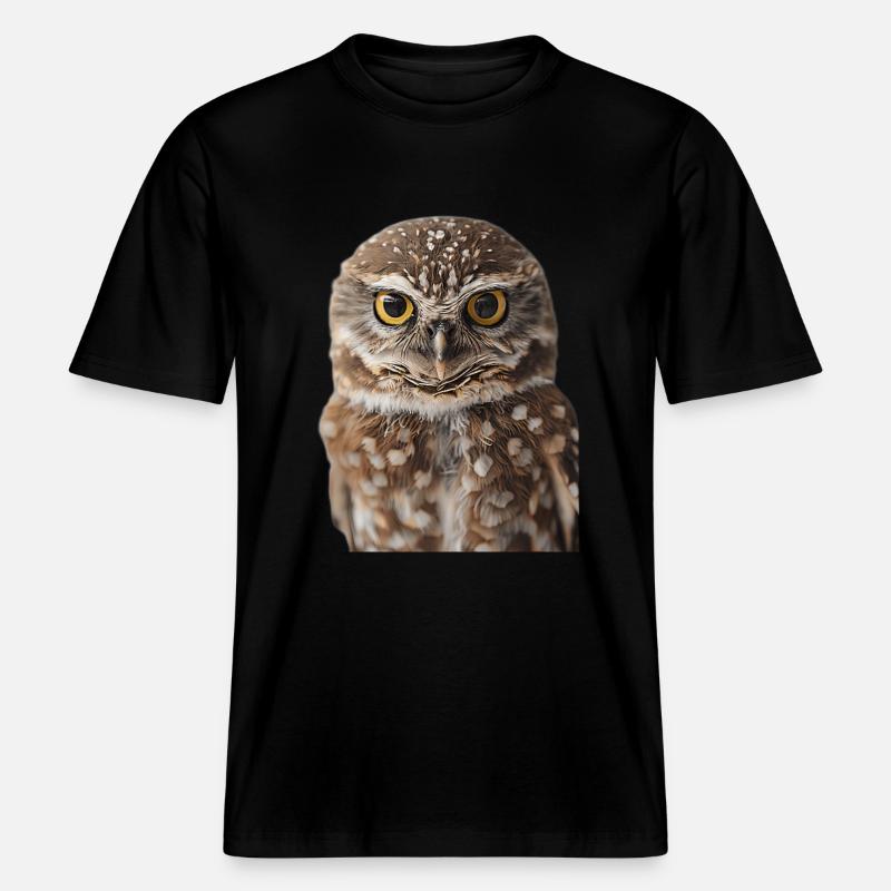 Owl -  RELAXED FIT Unisex Organic T-Shirt - black