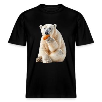 Eisbär -  RELAXED FIT Unisex Organic T-Shirt - Schwarz - Vorne - Alina (178cm) & Michal (187cm)