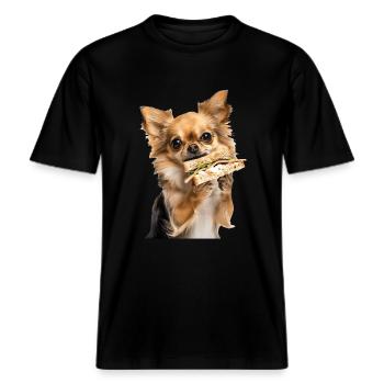 Chihuahua -  T-shirt unisexe RELAXED FIT en coton bio - noir - Devant - Alina (178cm) & Michal (187cm)