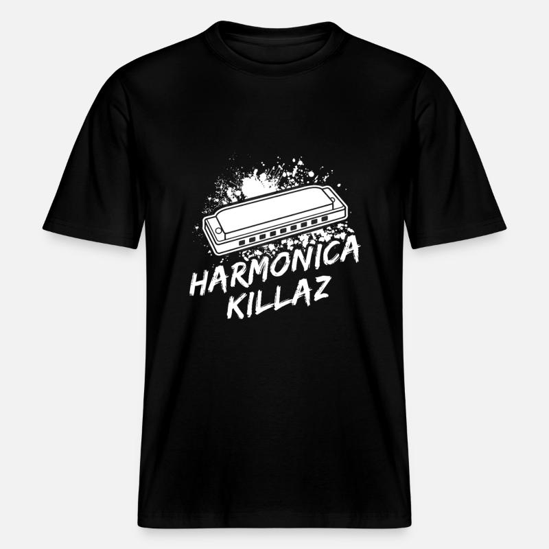 Harmonica Musican Killaz Harmonica -  RELAXED FIT Unisex Organic T-Shirt - black