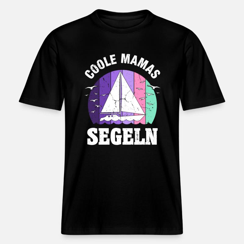 Segeln Segelboot beste Mama Muttertag Geschenk -  RELAXED FIT Unisex Organic T-Shirt - Schwarz