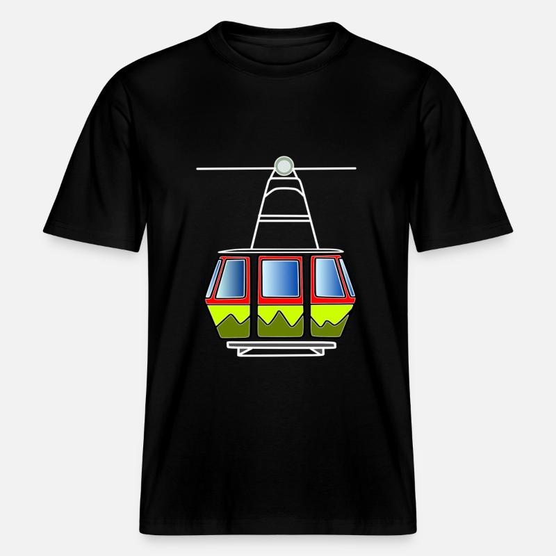 Téléphérique Téléphérique Technologie Téléphérique Téléphérique Téléphérique - T-shirt unisexe RELAXED FIT en coton bio - noir
