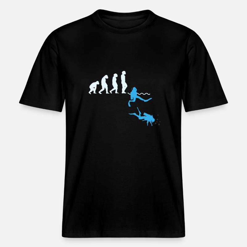 Diver Evolution Shirt Gift Diving -  RELAXED FIT Unisex Organic T-Shirt - black