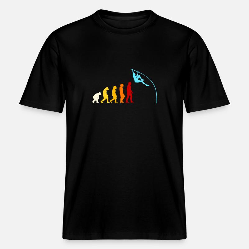 Stabhochsprung Evolution -  RELAXED FIT Unisex Organic T-Shirt - Schwarz