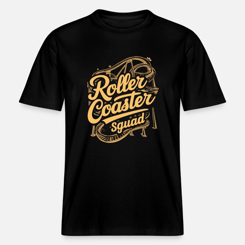 Roller Coaster Squad Abenteuerfans -  RELAXED FIT Unisex Organic T-Shirt - Schwarz