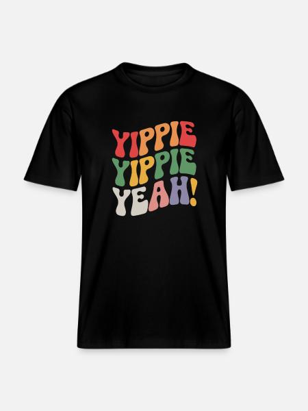 Jippie, Jippie, ja -  Uniseks RELAXED FIT bio-T-shirt - zwart