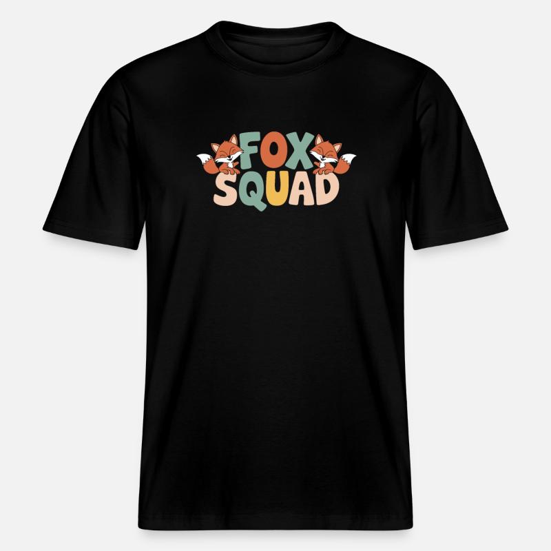 Fox Group Design Fox Squad -  RELAXED FIT Unisex Organic T-Shirt - black