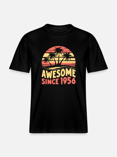 Awesome Since 1956 Birthday -  RELAXED FIT Unisex Organic T-Shirt - black